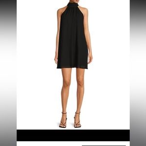 Badgley Mischka Elisa Georgette trapeze dress. Black. Size 8. NWT.